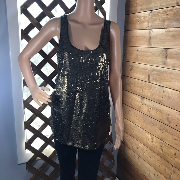 Express Tops - Tank-top with sparkles gift for her
Sleeveless tank New Year’s Eve sparkle tank